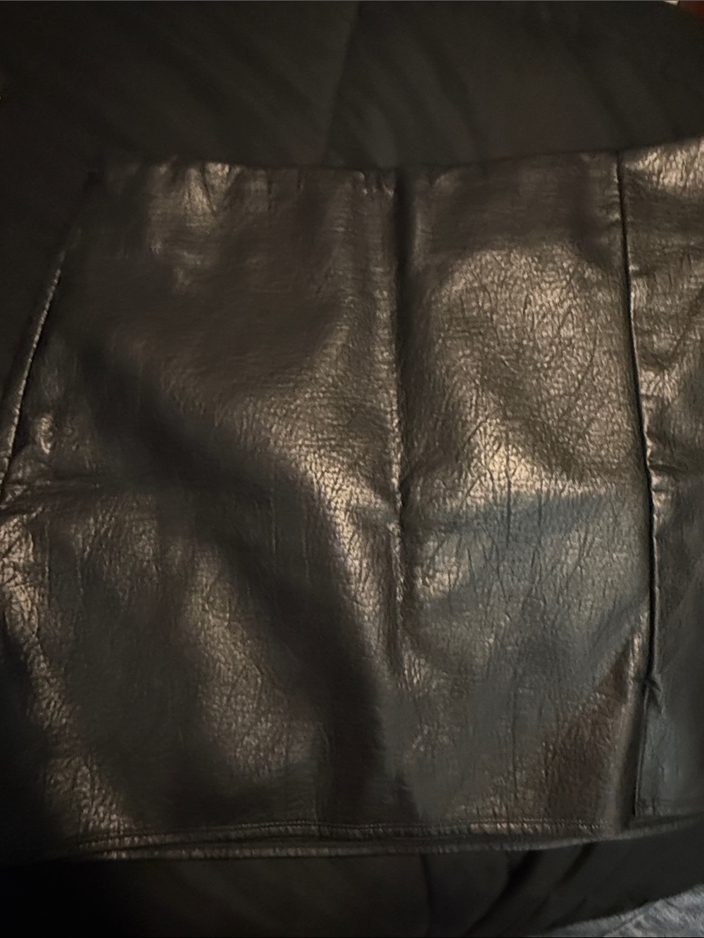 Old Navy Black Faux Leather Mini Skirt